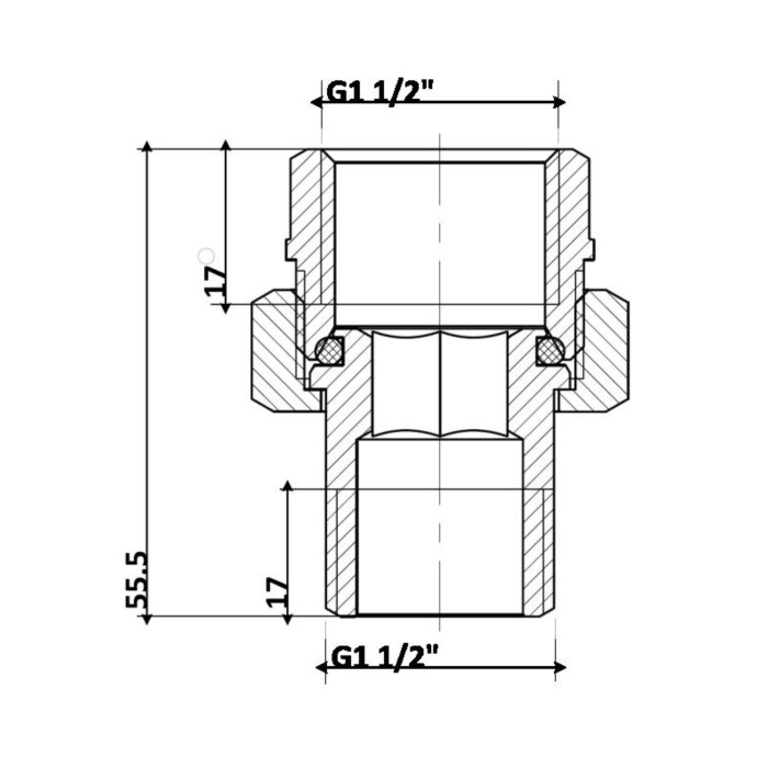 Згін-американка Thermo Alliance Standart 1 1/2"ВЗ нікель, прямий TAS190W40 (TAS190W40)