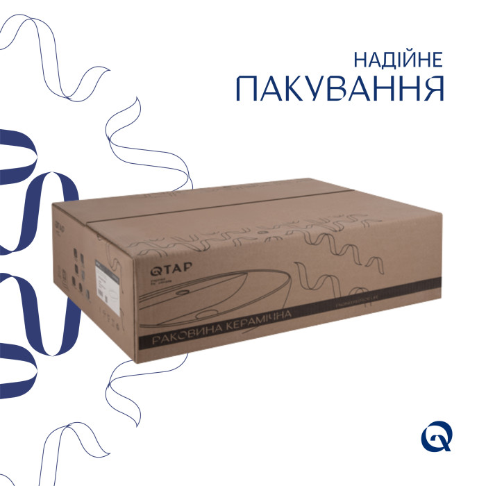 Комплект Qtap Cardinal: Раковина підвісна / накладна овальна 565х400х130 мм White + Донний клапан PU02 (QT0411K177WN47330)