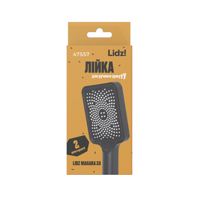 Лійка для ручного душу Lidz Niagara 33 145x95 мм прямокутна LDNIA33BLM47557 Black Matt (LDNIA33BLM47557)