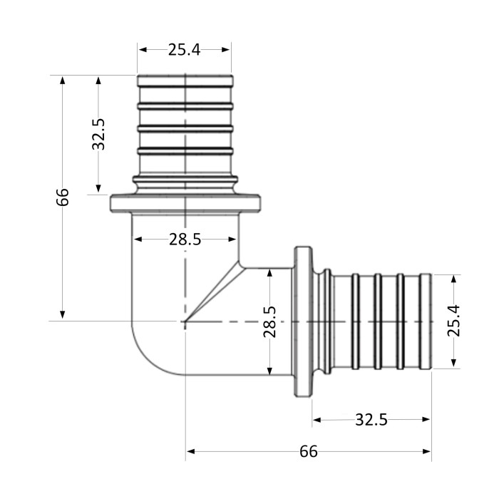 Кут натяжний Icma №1035 d32х4,4 851035GY05 (851035GY05)