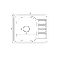 Кухонна мийка Brinex 5848 0,8 мм Satin (BRIN5848SAT08) (BRIN5848SAT08)