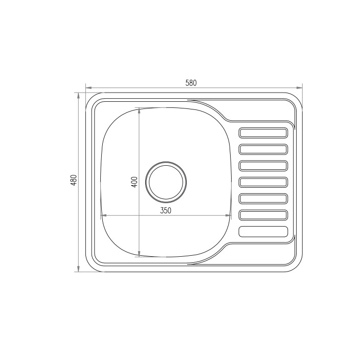 Кухонна мийка Brinex 5848 0,8 мм Satin (BRIN5848SAT08) (BRIN5848SAT08)