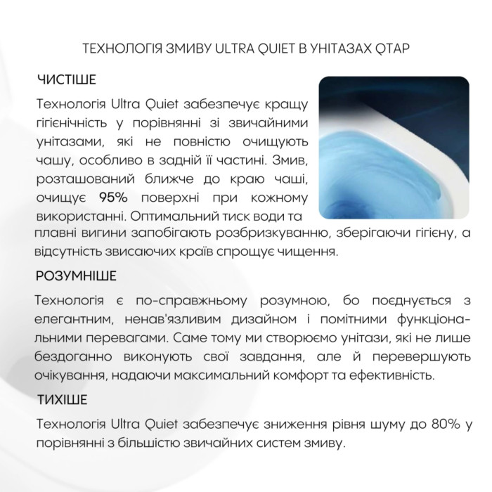 Готове рішення Qtap для ванної кімнати: підвісний унітаз Swan Ultra Quiet 520x360x320 + комплект інсталяції Nest 4 в 1 (кругла клавіша Satin) (QT16335180W48191)