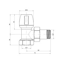 Кран радіаторний Icma 3/4" кутовий №803 (82803AE06)