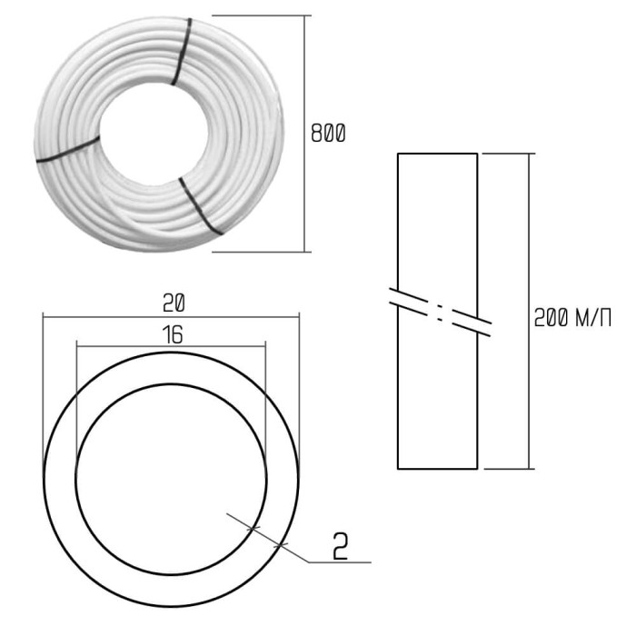 Труба GOLD-PEX Icma 20х2 мм, 200 м №P198 (88P198BQ20099)
