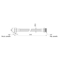 Гибкая подводка для воды SD Plus 30 см ГШ SD398W30 (SD398W30)