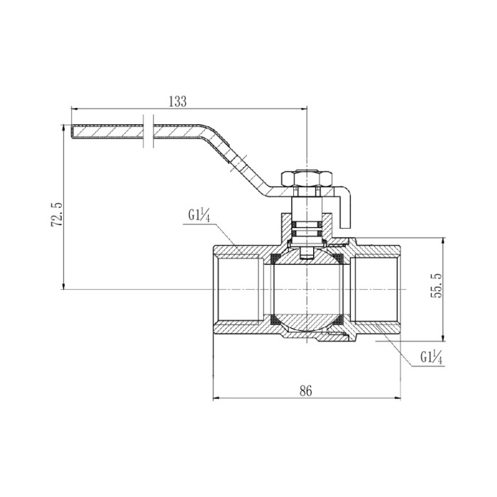 Кран кульовий SD Forte 1" 1/4 ВР для газа (ручка) SF600G32 (SF600G32)