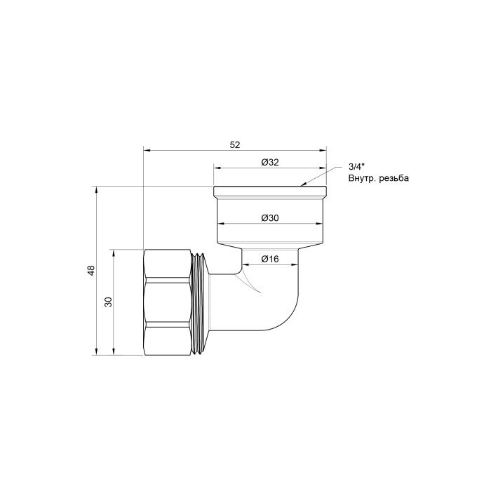 Кут обтискний SD Plus 20х3/4" ВР SD156W2020 (SD156W2020)