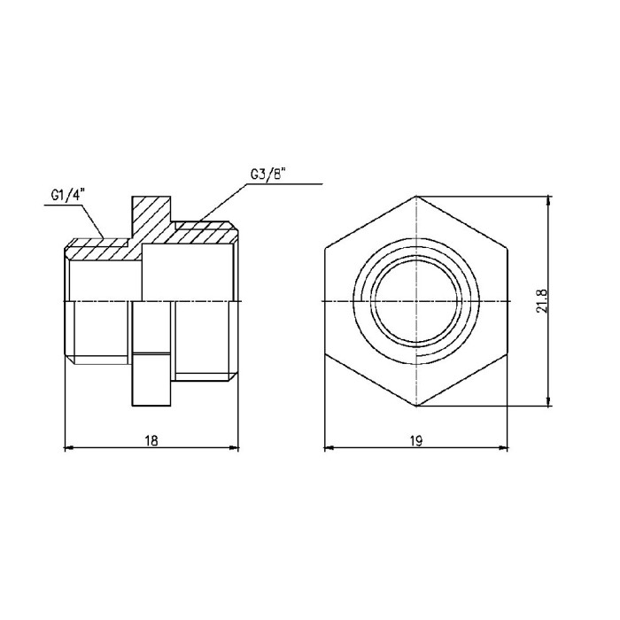 Ніпель редукційний SD Forte 3/8"х1/4" SF35996 (SF35996)