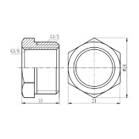 Футорка SD Forte 1/2"х3/8" ЗВ SF374159 (SF374159)