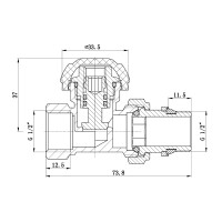 Кран радіаторний SD Forte Powerful 1/2" з антипротіканням прямий SF231W15 (SF231W15)