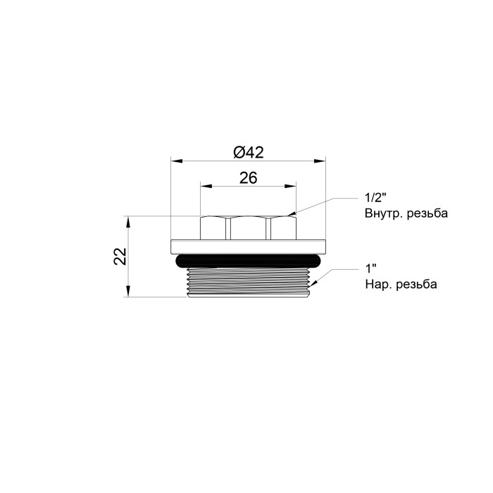 Футорка для колектора SD Plus 1"х1/2" ВЗ SD35415 (SD35415)