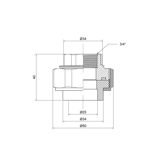 Угон "Американка" PPR Thermo Alliance 25х3/4" ВР (DSI002)