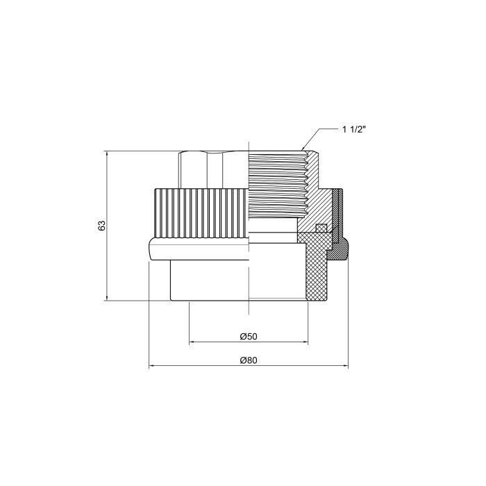 Муфта PPR Thermo Alliance 50х1" 1/2 ВР (DSB209)