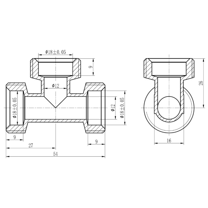 Тройник обтискний SD Forte 20 SF176W202020 (SF176W202020)