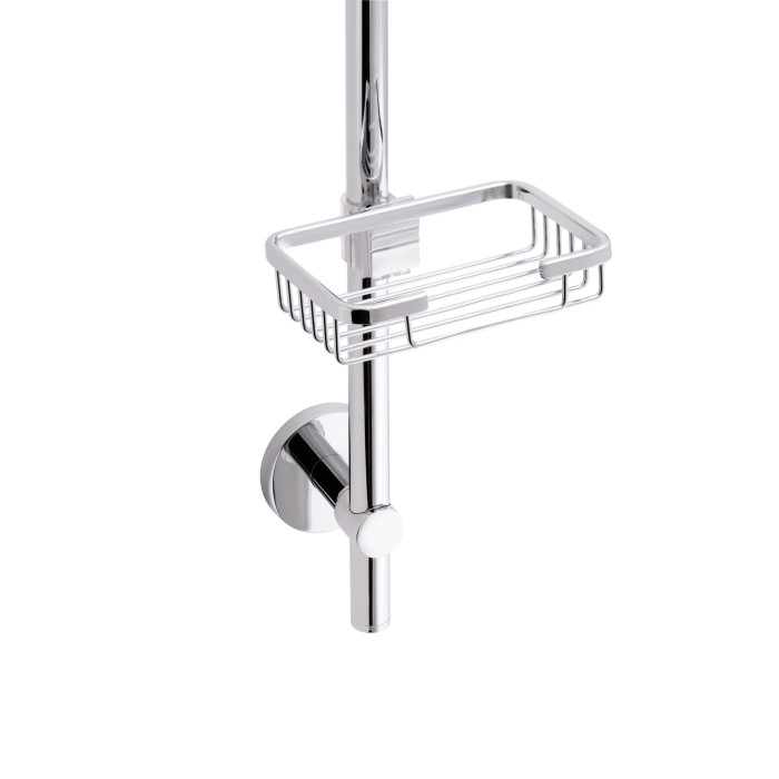 Стійка універсальна Qtap Sprha 700 мм округла з полицею QT003 Chrome (QT003)