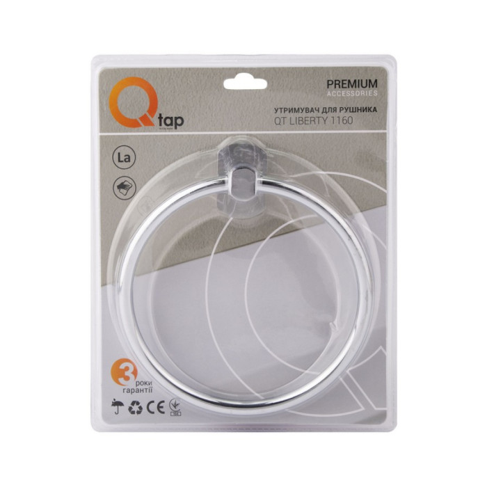 Тримач для рушника Qtap Liberty D 160 мм QTLIBCRM1160 Chrome (QTLIBCRM1160)