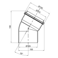 Коліно PPR каналізаційне TA Sewage 110, 30° (TASEBPP30110)