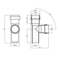 Трійник каналізаційний TA Sewage 32, 90° (TASTRPP9032)