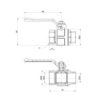 Кран кульовий Icma 1" прямий №350 (87350AF11)