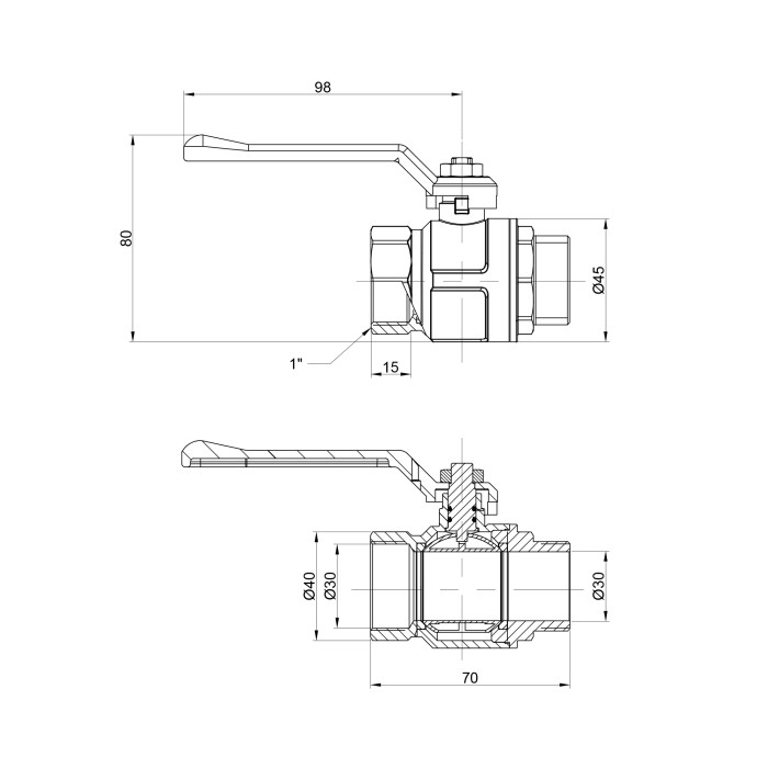 Кран кульовий Icma 1" прямий №350 (87350AF11)