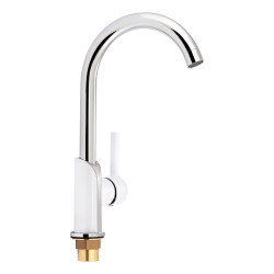 Змішувач для кухні Qtap Grand QTGRAWCR007F Chrome/White (QTGRAWCR007F)