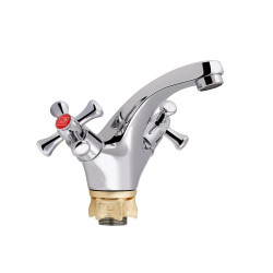 Змішувач для раковини Lidz Lamb 161F двохвентильний LDLAM161FCRM35446 Chrome (LDLAM161FCRM35446)