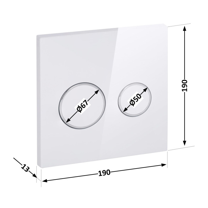 Панель змиву для унітаза Qtap Nest Uni QT0211P01V1176W (QT0211P01V1176W)