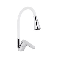 Змішувач для кухні Lidz Tani 008F3 з гнучким виливом (k40) LDTAN008F3WCR37037 Chrome/White (LDTAN008F3WCR37037)