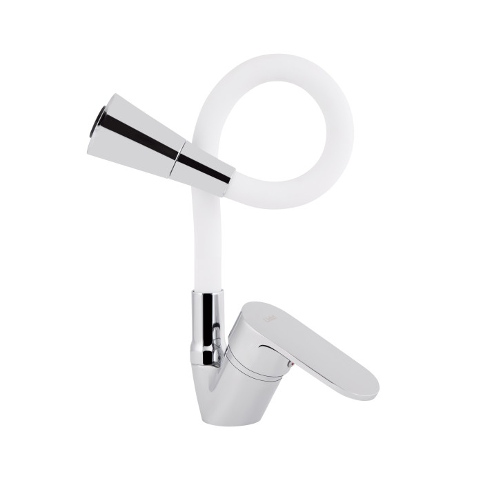 Змішувач для кухні Lidz Tani 008F3 з гнучким виливом (k40) LDTAN008F3WCR37037 Chrome/White (LDTAN008F3WCR37037)