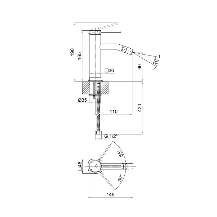 Змішувач для биде Qtap Robin QTROB2060102K Black Chrome (QTROB2060102K)