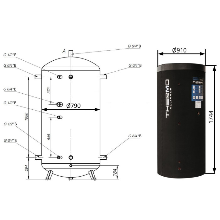 Теплоаккумулятор Thermo Alliance TA-ТАМ-00750 с изоляцией 60 мм (TAТАМ0075060)