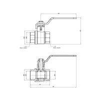 Кран шаровый SD Plus 1" 1/2 ВР для воды (рычаг) SD600W40 (SD600W40)