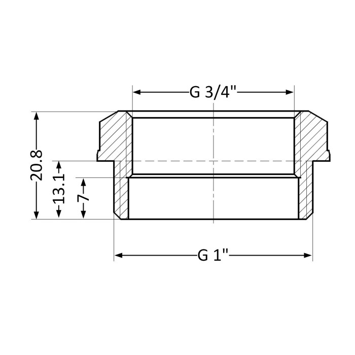 Футорка SD Plus 1"х3/4" ЗВ SD4232520 (SD4232520)