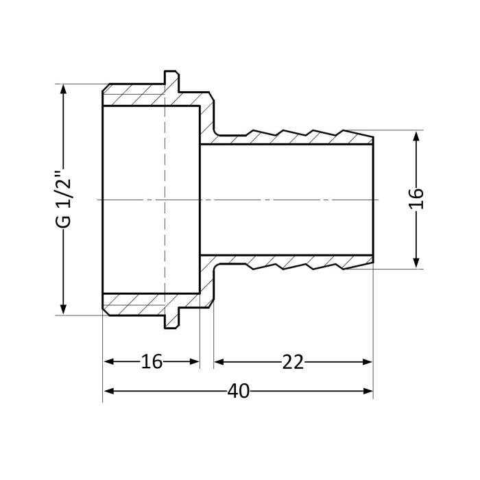Штуцер SD Plus 16х1/2" ЗР SD4271516 (SD4271516)