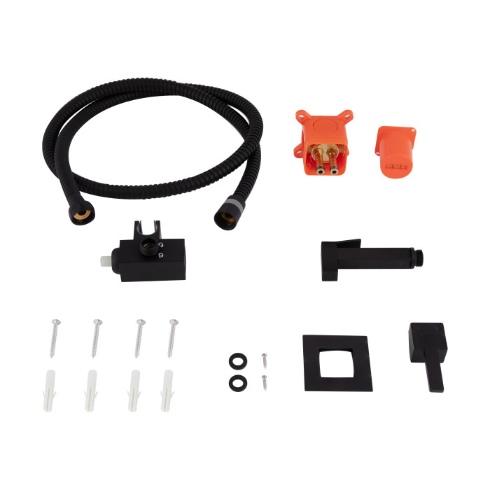 Набор для гігієнічного душу Qtap Inspai-Varius прямокутний QT259710842859NB Black Matt (QT259710842859NB)