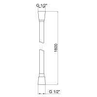 Шланг для ручного душу Qtap Hadice 1600 мм прямоугольний QTHADPVCSQ160B Black Matt (QTHADPVCSQ160B)