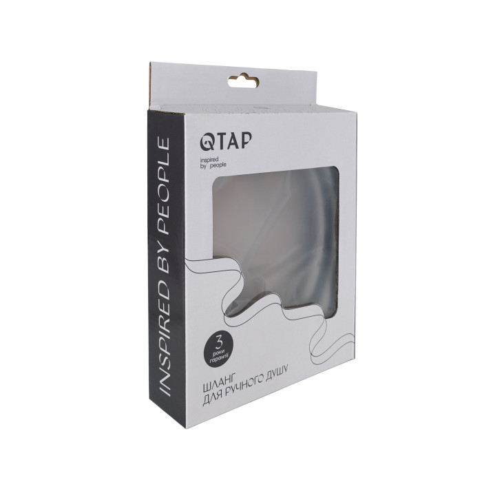 Шланг для ручного душу Qtap Hadice 1600 мм прямоугольний QTHADPVCSQ160B Black Matt (QTHADPVCSQ160B)