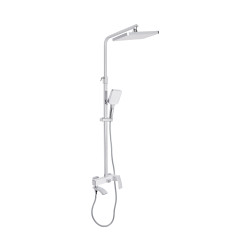 Душова система універсальна Qtap Swan Cascada на три споживача (з виливом) QTSWA111CRW45570 Chrome/White (QTSWA111CRW45570)