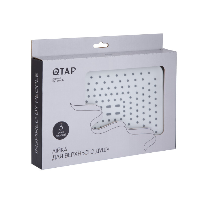 Лійка для верхнього душу Qtap Hlavova 260x180 мм прямокутна QTHLA107CRM45785 Chrome/White (QTHLA107CRM45785)