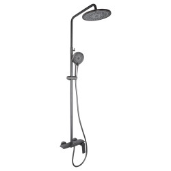 Душова система універсальна Qtap Slavonice на три споживача (з виливом) QTSLA111GMB45905 Gunmetal Black PVD (QTSLA111GMB45905)