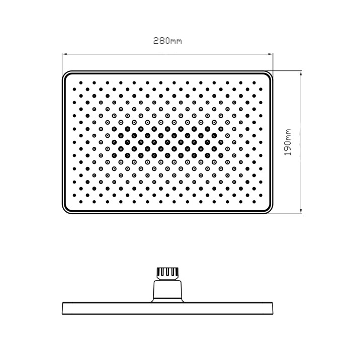 Лійка для верхнього душу Qtap Hlavova 280x190 мм прямокутна QTHLA107BLM45947 Black Matt (QTHLA107BLM45947)