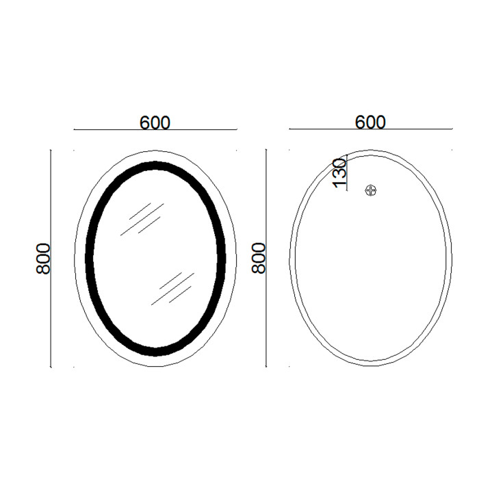 Дзеркало Lidz Vida 800х600 з LED-підсвічуванням Touch, з антизапотіванням, з димером, рег. яскравості LD78LF6080 (LD78LF6080)