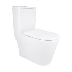 Унітаз-моноблок підлоговий Qtap Swan Ultra Quiet безобідковий з сидінням Soft-close WHITE QT16226080AW (QT16226080AW)