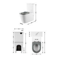 Унітаз підлоговий Qtap Freedom інклюзивний Rimless безобідковий з сидінням Soft-close WHITE QT22226098W (QT22226098W)