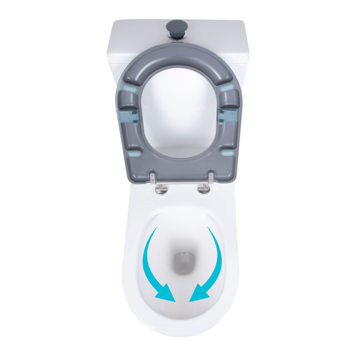 Унітаз підлоговий Qtap Freedom інклюзивний Rimless безобідковий з сидінням Soft-close WHITE QT22226098W (QT22226098W)