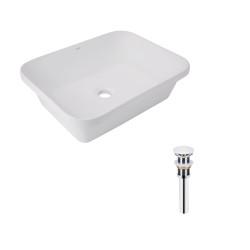 Комплект Qtap Scorpio: Раковина врізна прямокутна 510х390х145 мм White + Донний клапан PU02 (QT1411K490WN47290)