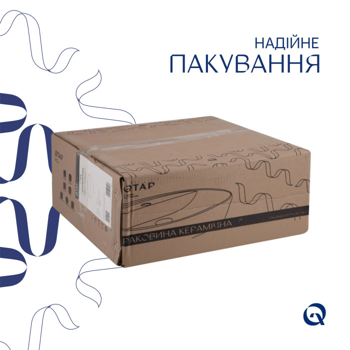 Комплект Qtap Owl: Раковина накладна кругла 400х400х155 мм White + Донний клапан PU02 (QT1911K53WN47319)