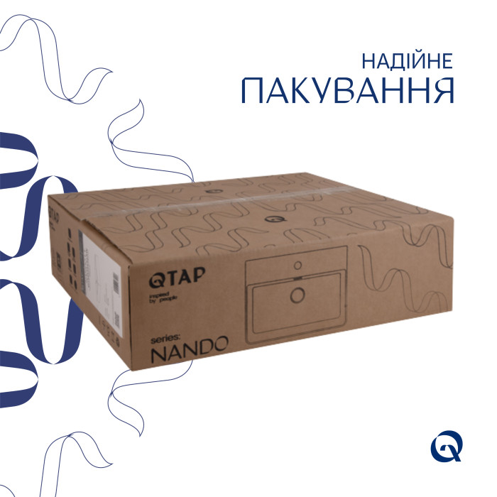 Комплект Qtap Nando LT: Раковина підвісна прамокутна 500х420х130 мм White + Донний клапан PU02O (QT12112173SWN47323)