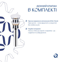 Комплект Qtap Nando LT: Раковина підвісна прамокутна 500х420х130 мм White + Донний клапан PU02O (QT12112173SWN47323)